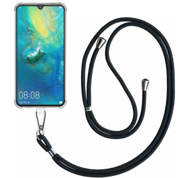 Huawei Mate 20 transparant hoesje met afneembaar koord en stootrand 1