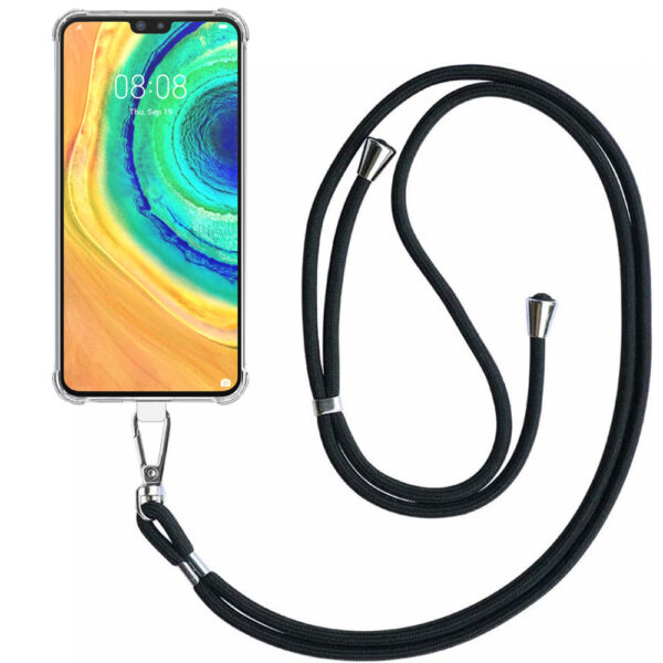 Huawei Mate 30 transparant hoesje met afneembaar koord en stootrand 1