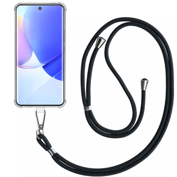 Huawei Nova 9 transparant hoesje met afneembaar koord en stootrand 1