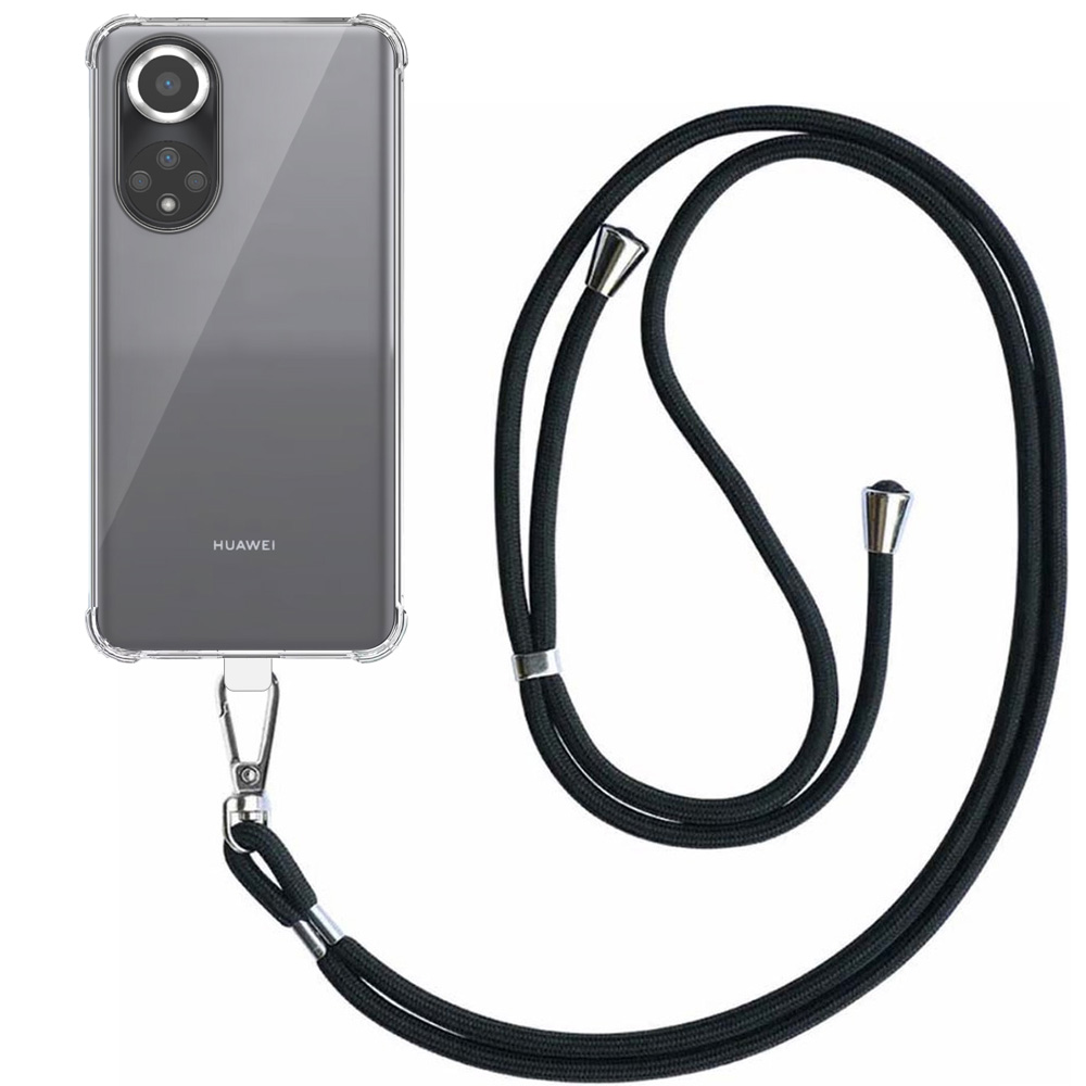 Huawei Nova 9 transparant hoesje met afneembaar koord en stootrand