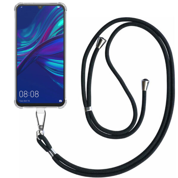 Huawei P Smart 2019 transparant hoesje met afneembaar koord en stootrand 1