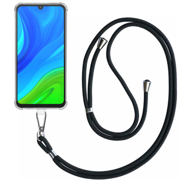 Huawei P Smart 2020 transparant hoesje met afneembaar koord en stootrand 1