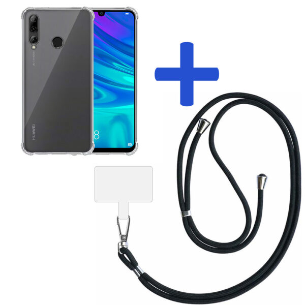 Huawei P Smart Plus 2019 - Enjoy 9S transparant hoesje met afneembaar koord en stootrand 2