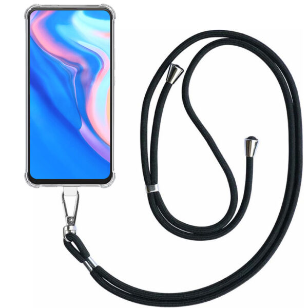 Huawei P Smart Z - Y9 Prime 2019 transparant hoesje met afneembaar koord en stootrand 1
