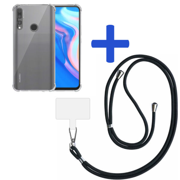 Huawei P Smart Z - Y9 Prime 2019 transparant hoesje met afneembaar koord en stootrand 2