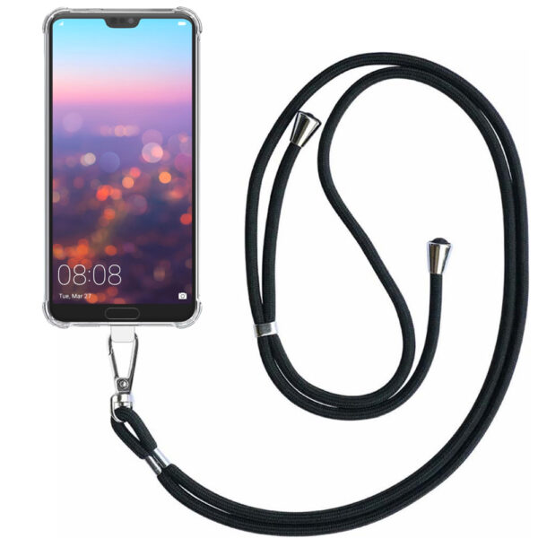 Huawei P20 Pro transparant hoesje met afneembaar koord en stootrand 1