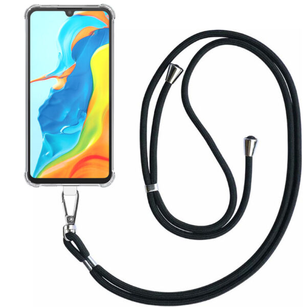 Huawei P30 Lite - Nova 4E transparant hoesje met afneembaar koord en stootrand 1
