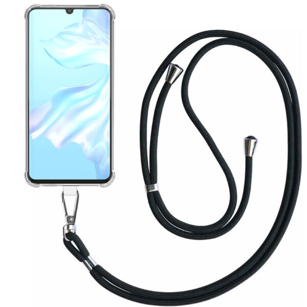 Huawei P30 Pro transparant hoesje met afneembaar koord en stootrand 1