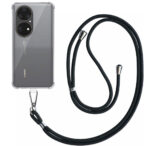 Huawei P50 Pro transparant hoesje met afneembaar koord en stootrand