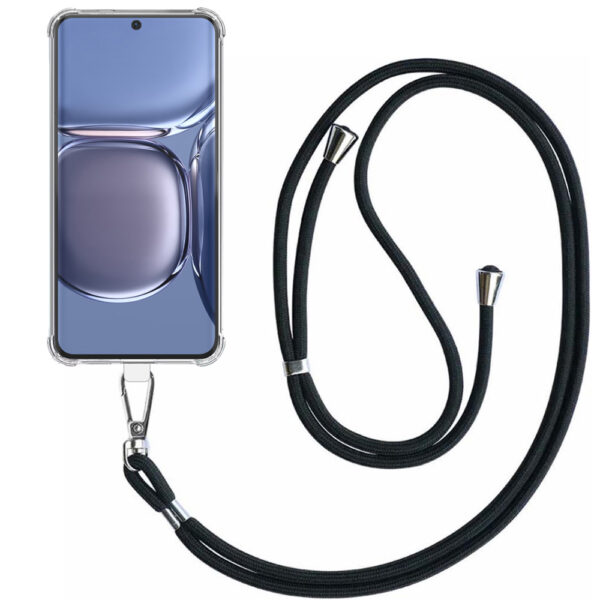 Huawei P50 transparant hoesje met afneembaar koord en stootrand 1