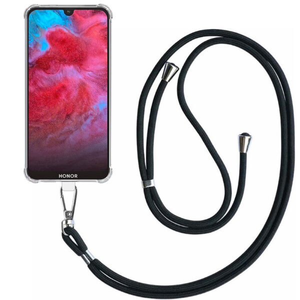 Huawei Y5 2019 transparant hoesje met afneembaar koord en stootrand 1