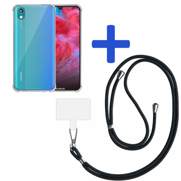 Huawei Y5 2019 transparant hoesje met afneembaar koord en stootrand 2