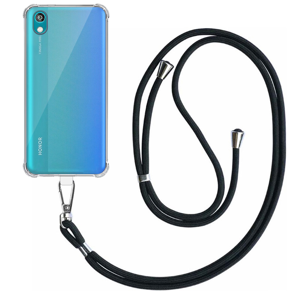 Huawei Y5 2019 transparant hoesje met afneembaar koord en stootrand