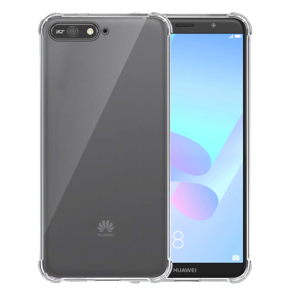 Huawei Y6 2018 transparant hoesje met stootrand