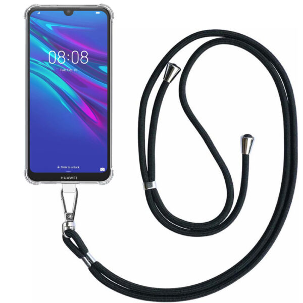 Huawei Y6 2019 - Y6s 2019 transparant hoesje met afneembaar koord en stootrand 1