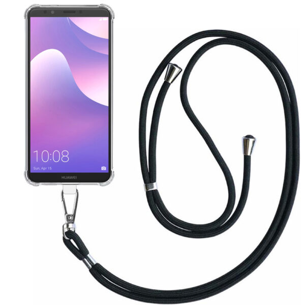 Huawei Y7 2018 - Y7 Prime 2018 - Y7 Pro 2018 transparant hoesje met afneembaar koord en stootrand 1