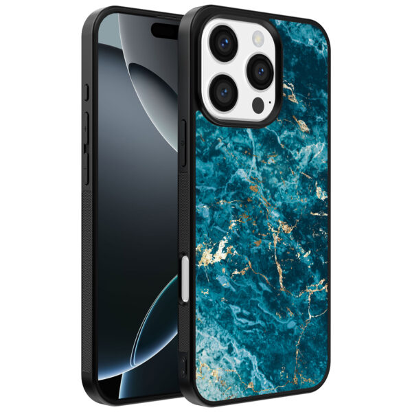 Iphone 16 Pro Max blauw marmer opdruk (1)