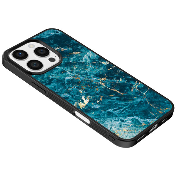 Iphone 16 Pro Max blauw marmer opdruk (5)