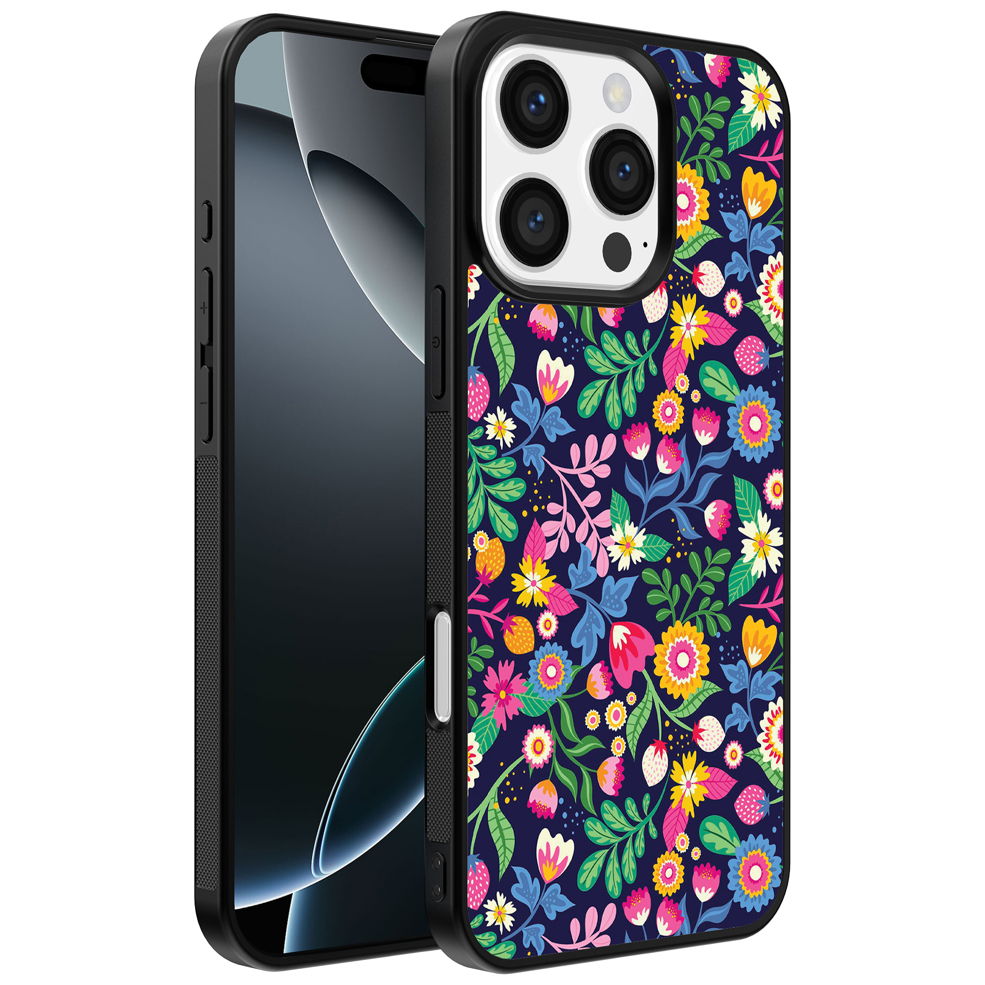 Iphone 16 Pro Max bloemen opdruk (1)