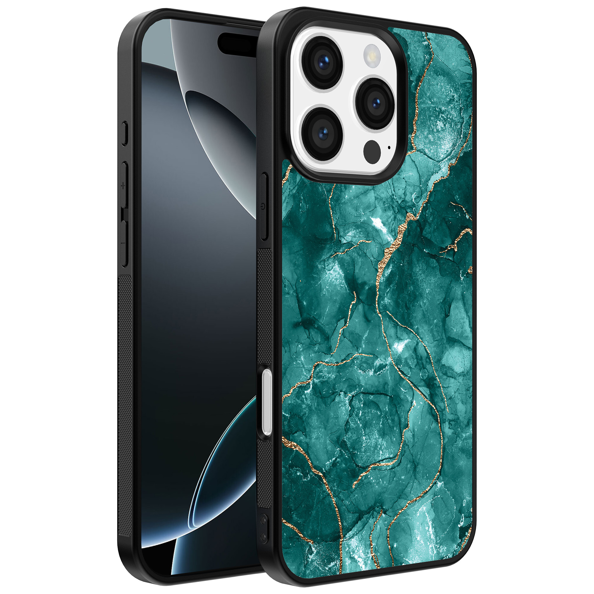 Iphone 16 Pro Max groen marmer opdruk (1)