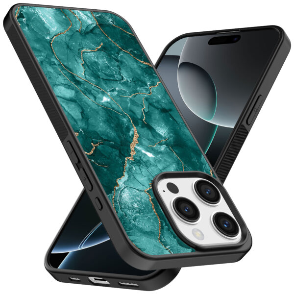 Iphone 16 Pro Max groen marmer opdruk (2)