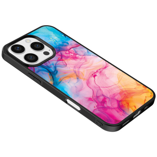 Iphone 16 Pro Max regenboog acryl marmer opdruk (5)