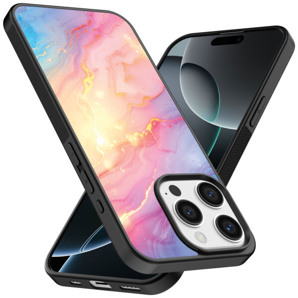Iphone 16 Pro Max regenboog glitter marmer opdruk (2)