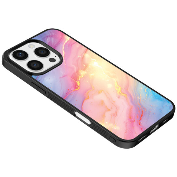 Iphone 16 Pro Max regenboog glitter marmer opdruk (5)