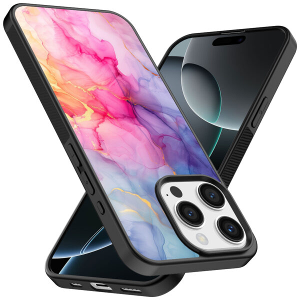 Iphone 16 Pro Max regenboog marmer opdruk (2)