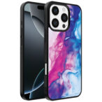 Iphone 16 Pro Max roze blauw marmer opdruk (1)