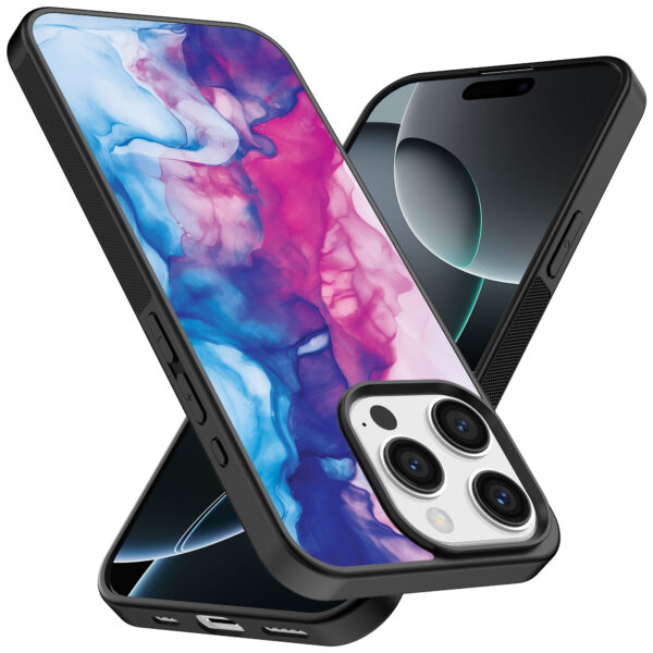 Iphone 16 Pro Max roze blauw marmer opdruk (2)