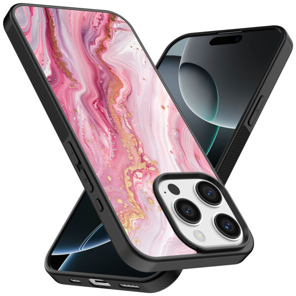 Iphone 16 Pro Max roze marmer opdruk (2)