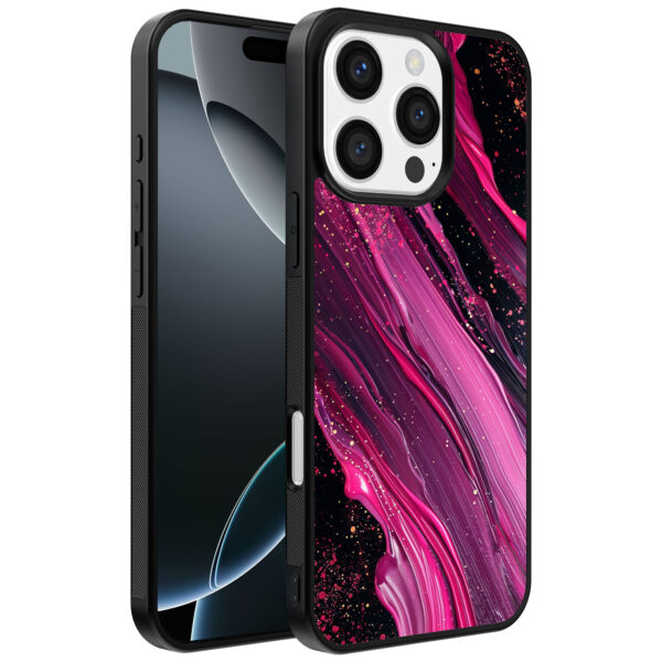 Iphone 16 Pro Max roze paars marmer opdruk (1)