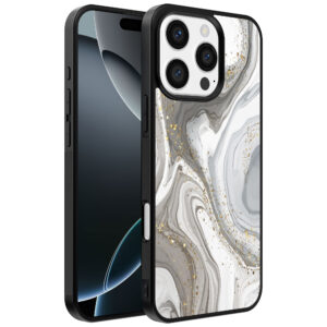 Iphone 16 Pro Max zilver marmer opdruk (1)