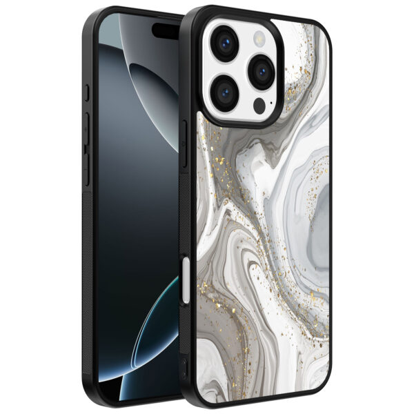 Iphone 16 Pro Max zilver marmer opdruk (1)
