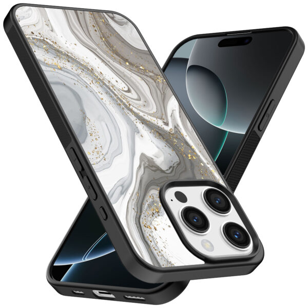 Iphone 16 Pro Max zilver marmer opdruk (2)