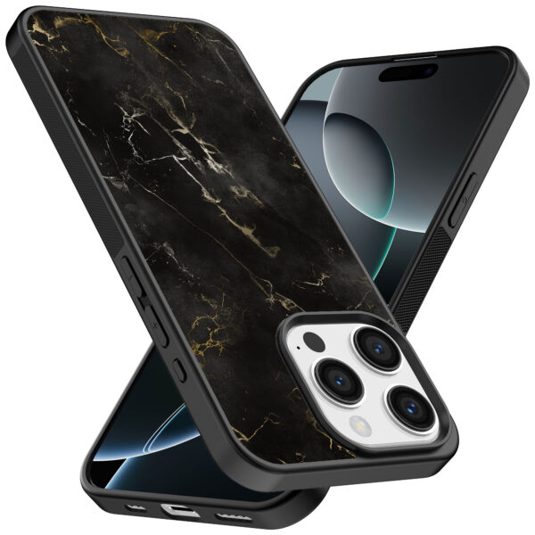 Iphone 16 Pro zwart marmer opdruk (2)