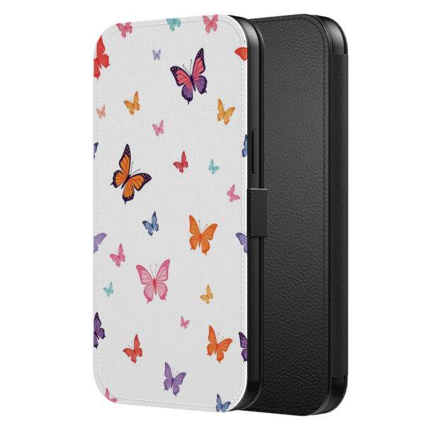 Leren bookcase hoesje iPhone 11 Pro met vlinder opdruk en pasjeshouder (2)