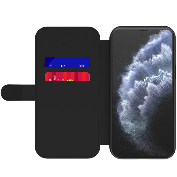 Leren bookcase hoesje iPhone 11 Pro met vlinder opdruk en pasjeshouder (4)