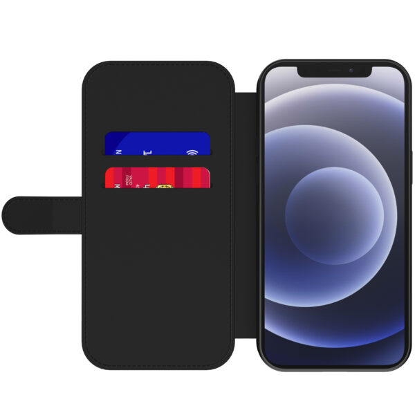 Leren bookcase hoesje iPhone 12 Mini met poezen opdruk en pasjeshouder (4)