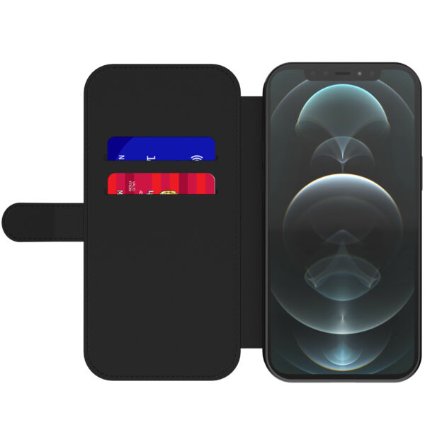 Leren bookcase hoesje iPhone 12 Pro met goud blauw marmer opdruk en pasjeshouder (4)