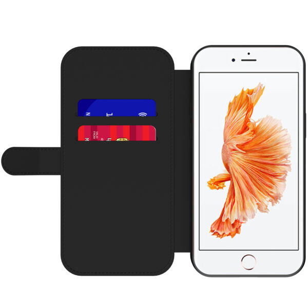 Leren bookcase hoesje iPhone 6-6s Plus met regenboog marmer opdruk en pasjeshouder (4)