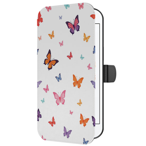 Leren bookcase hoesje iPhone 6-6s Plus met vlinder opdruk en pasjeshouder (5)