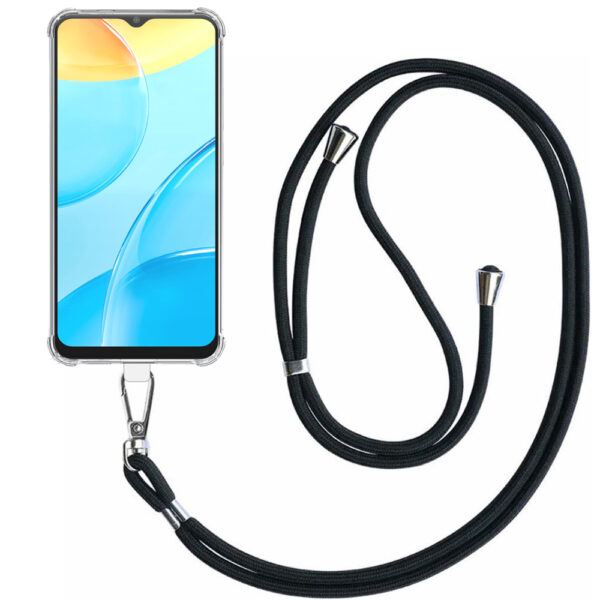 Oppo A15 - A15s - A35 transparant hoesje met afneembaar koord en stootrand 1