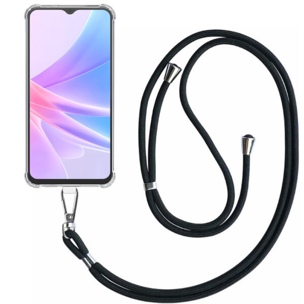 Oppo A1X-A58 5G-A78 5Gtransparant hoesje met afneembaar koord en stootrand 1