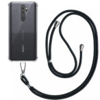 Oppo A5 2020-A9 2020 transparant hoesje met afneembaar koord en stootrand
