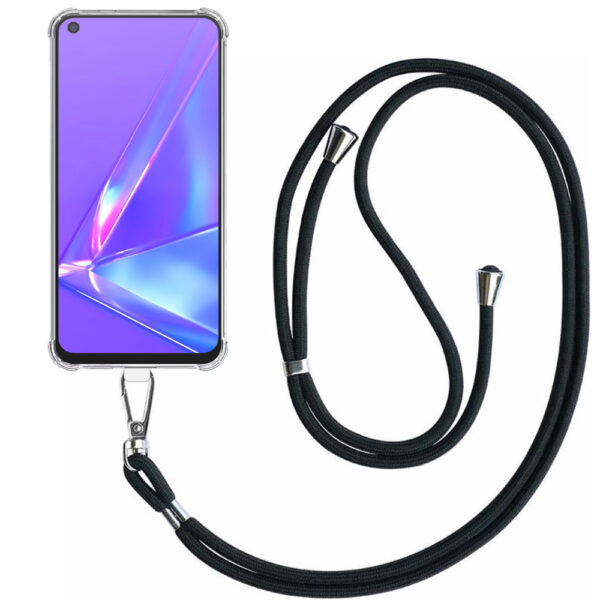 Oppo A52-A72 4G-A92 transparant hoesje met afneembaar koord en stootrand 1