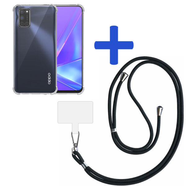 Oppo A52-A72 4G-A92 transparant hoesje met afneembaar koord en stootrand 2