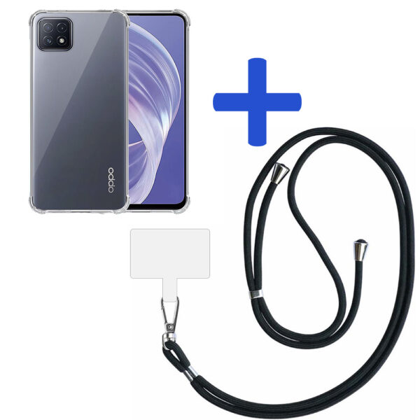 Oppo A53 5G-A72 5G-A73 5G transparant hoesje met afneembaar koord en stootrand 2