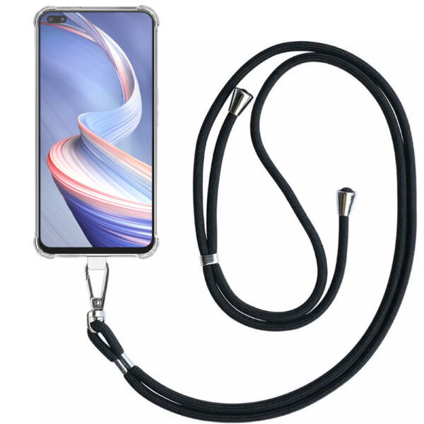 Oppo A92s - Reno 4Z 5G transparant hoesje met afneembaar koord en stootrand 1